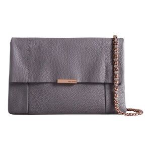 Ted Baker Parson leather crossbody bag in grey gray with rose gold hardware